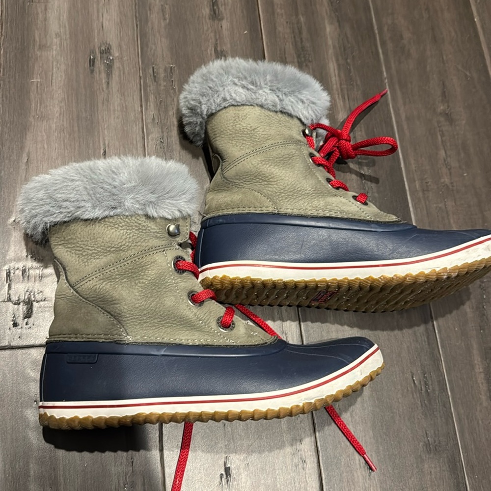 Sperry Gray and Blue Winter Boots